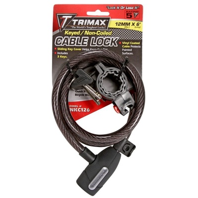 Trimax Locks Keyed & Non-Coiled Cable Lock - TNKC126